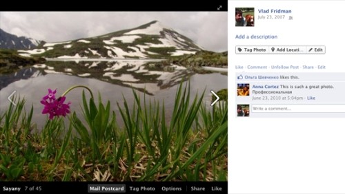 Le foto di Facebook diventano cartoline