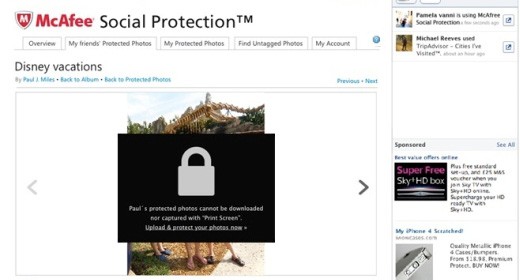 McAfee protegge la privacy nelle foto di Facebook