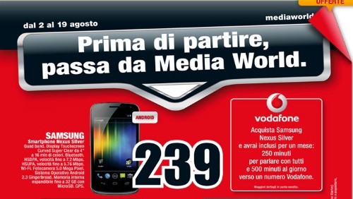 Galaxy Nexus a 239 euro da Mediaworld