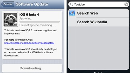 iOS 6 Beta 4, YouTube sparisce