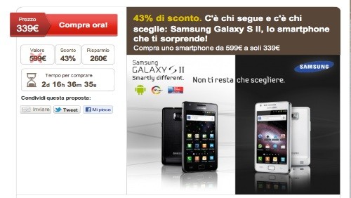 Samsung Galaxy S2 a 339 da LetsBonus