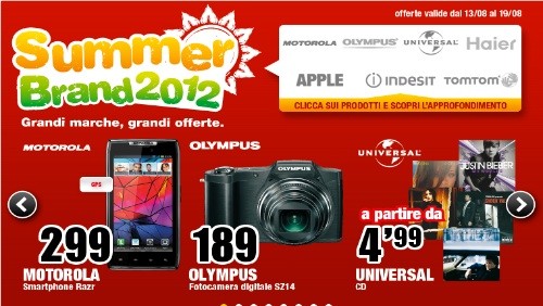 Mediaworld Summer Brand 2012: le nuove offerte di questa settimana