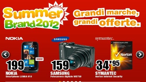 Mediaworld Summer Brand 2012: le offerte valide sino al 26 agosto