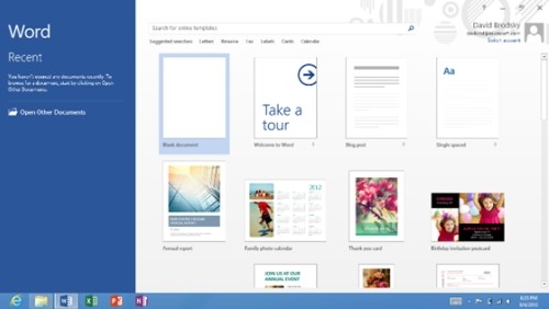 Office 2013, l'ottimizzazione di Word per Windows RT