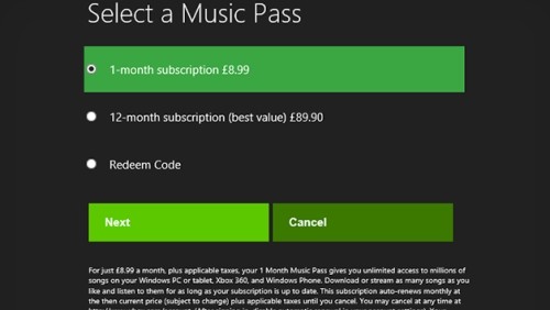 Xbox Music, prezzo e funzionalità