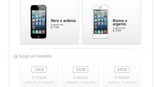 iPhone 5, i prezzi ufficiali Apple