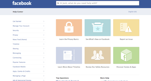 Facebook, nuovo Centro Assistenza e dashboard