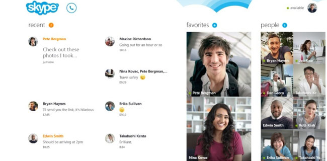 Skype per Windows 8: veloce, semplice, bello