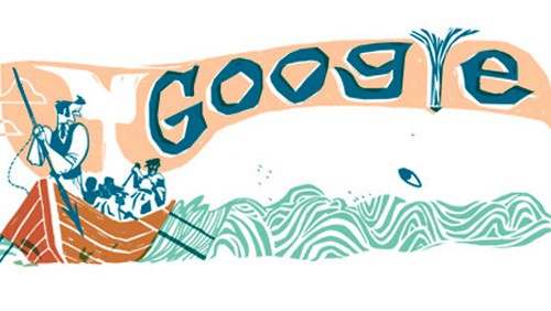Moby Dick, un doodle per la balena di Herman Melville