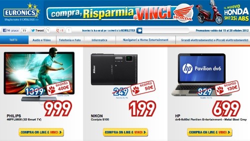 Euronics: Compra, Risparmia e Vinci Honda