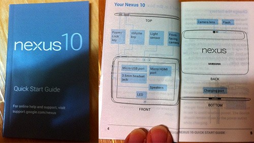 Nexus 10, online il manuale