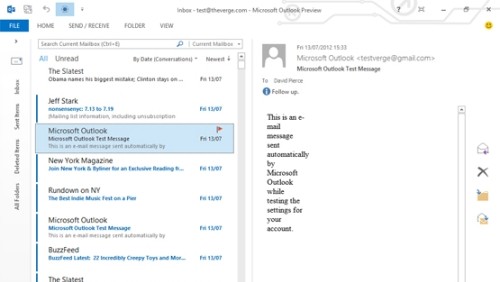 Outlook 2013, sincronizzazione con Outlook.com