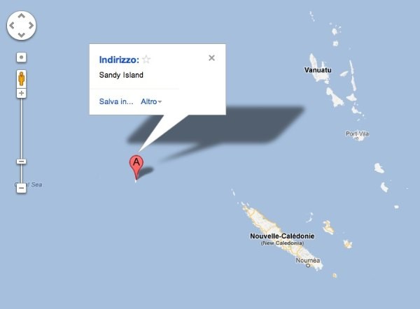 Sandy Island su Google Maps