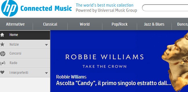 HP Connected Music suona su Windows 8