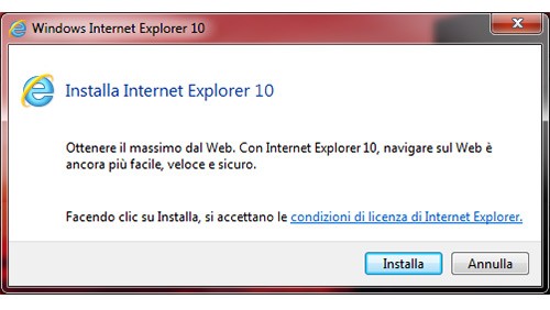 Internet Explorer 10 Release Preview su Windows 7