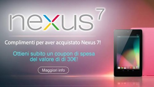 Nexus 7, 30 euro per chi ha la versione da 16 GB