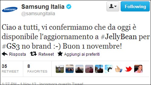 Samsung Galaxy S3 no brand, ecco Android 4.1 JB