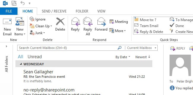 Outlook 2013, eliminate le vecchie funzionalità