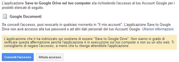 Google Chrome, estensione Save to Drive Google Chrome, estensione Save to Drive