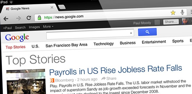 Google News, nuova interfaccia per i tablet