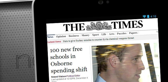 Nexus 7 scontato abbonandosi a The Times