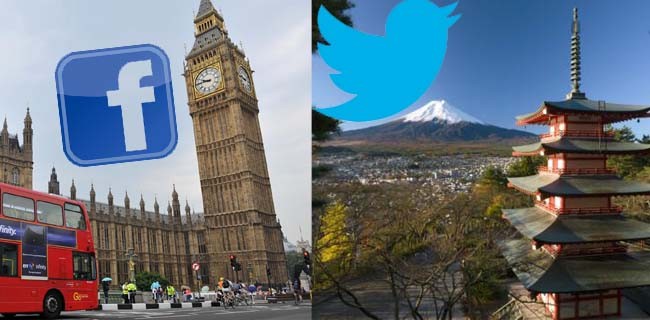 Twitter occhi a mandorla, Facebook giù a Londra