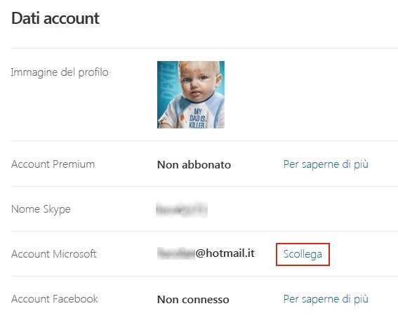 Profilo web Skype