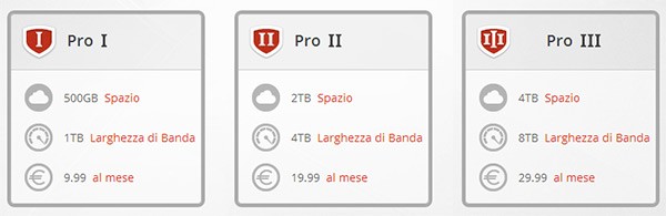Le tariffe di iscrizione alla versione Pro di MEGA, il nuovo servizio di hosting online lanciato da Kim Dotcom