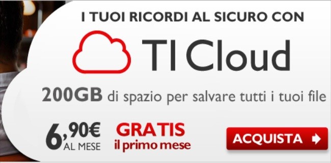 TI Cloud: 200 GB per i clienti ADSL Telecom Italia