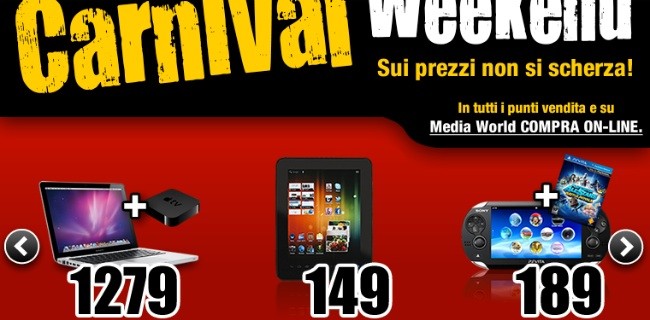 Carnival Weekend: PlayStation Vita a 189 euro