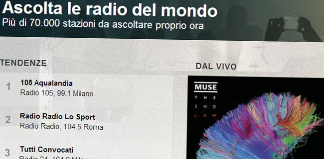 TuneIn presenta Live: la musica in radio, dal vivo