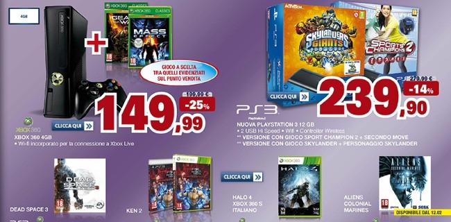 Volantino Unieuro: Xbox 360 a 149 euro