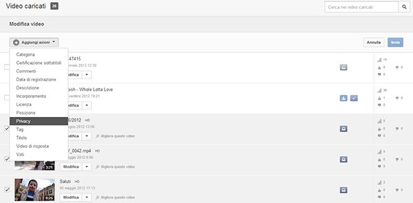 YouTube lancia le Bulk Actions, per apportare modifiche a più video in un solo click