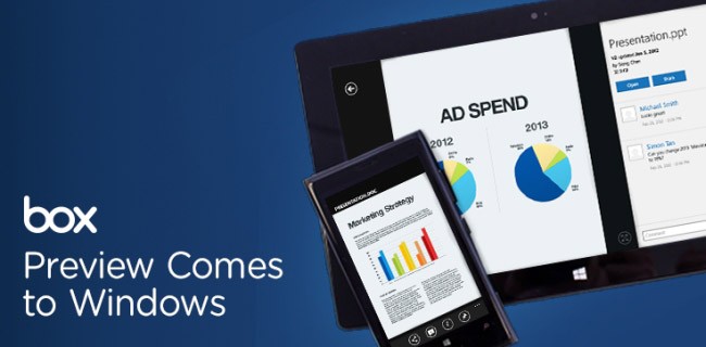 Box, nuove app per Windows 8 e Windows Phone