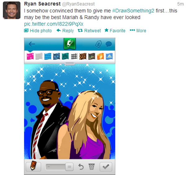 Disegno di Ryan Seacrest realizzato con Draw Something 2