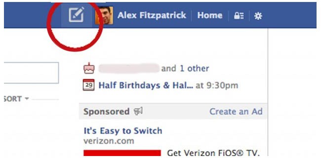 Nuovo pulsante Facebook per postare sulla Timeline