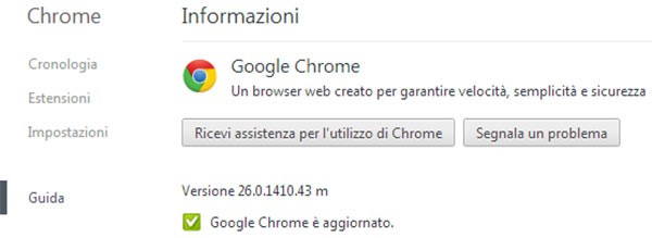 Google ha rilasciato un nuovo aggiornamento per il suo browser: ecco Chrome 26.0.1410.43, disponibile da oggi