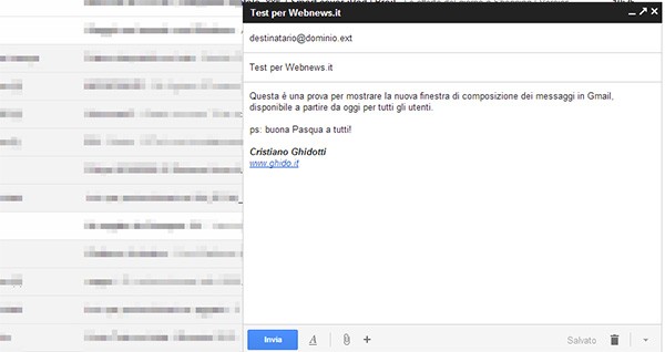 La nuova modalità per la composizione dei messaggi in Gmail, da oggi disponibile per tutti