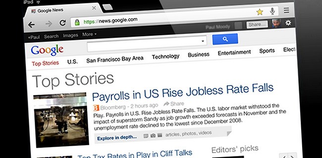 Google News, restyling sui tablet
