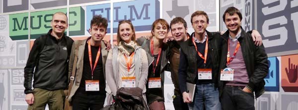 Marco Rossella (secondo da sinistra) ad Austin, ha vinto il premio per il miglior sito personale. (da @Marco_Rossella)