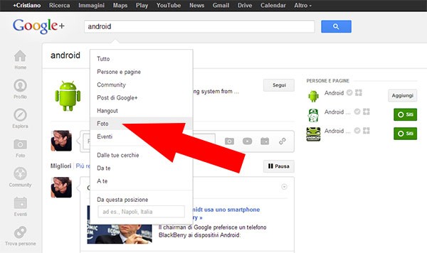 Il social network Google+ ha introdotto un nuovo filtro per la ricerca, utile per trovare le fotografie pubblicate