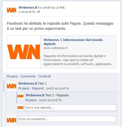 Risposte su Facebook