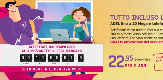 Tiscali Tutto Incluso scontata per 5 anni