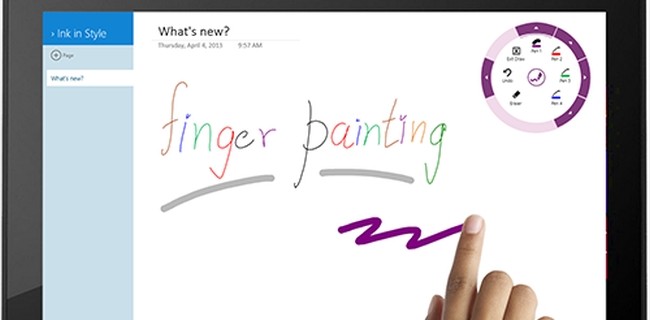 OneNote per Windows 8, disegno con le dita