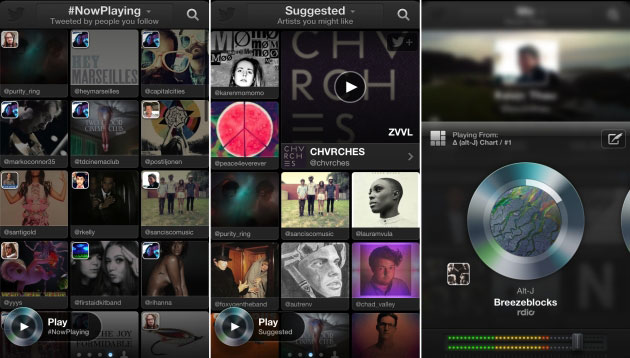 L'app Twitter #music per iPhone.