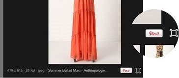 Il pulsante per la condivisione delle immagini su Pinterest, introdotto da Bing