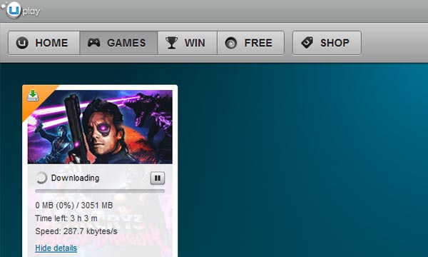 Lo screenshot che mostra il download di Far Cry 3: Blood Dragon da uPlay (Eurogamer)