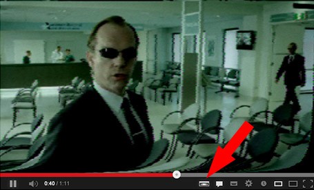 Il pulsante per attivare la modalità VHS sui video di YouTube