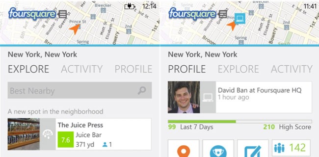 Foursquare aggiorna l'app per Windows Phone 8