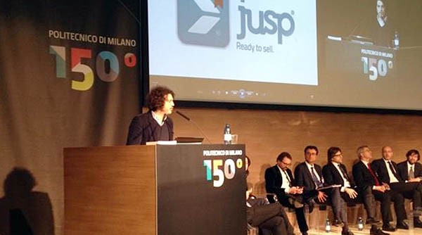 Jacopo Vanetti, cofounder di JUSP, a una conferenza.